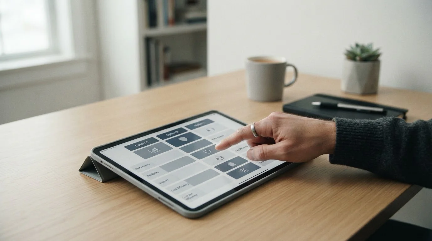 Vergleichstabelle verschiedener Wettanbieter auf Tablet-Bildschirm