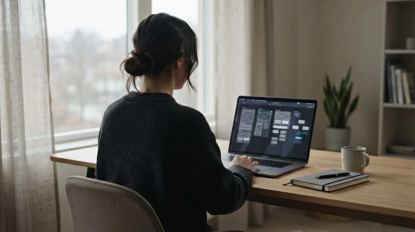 Person am Laptop prüft anonyme Wettanbieter-Optionen ohne Ausweisprüfung