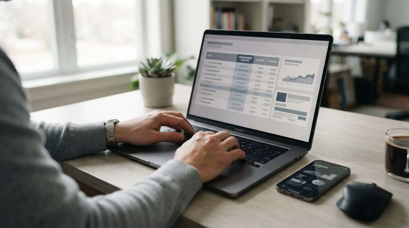Systematischer Vergleich von Wettanbieter-Konditionen am Laptop