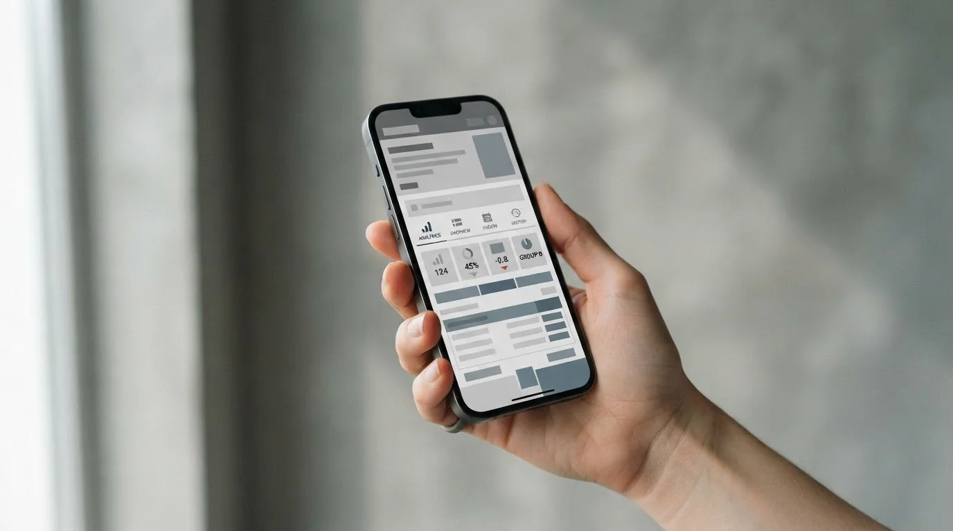 Smartphone mit Wett-App auf neutralem Hintergrund, reduzierte Darstellung für mobiles Wetten