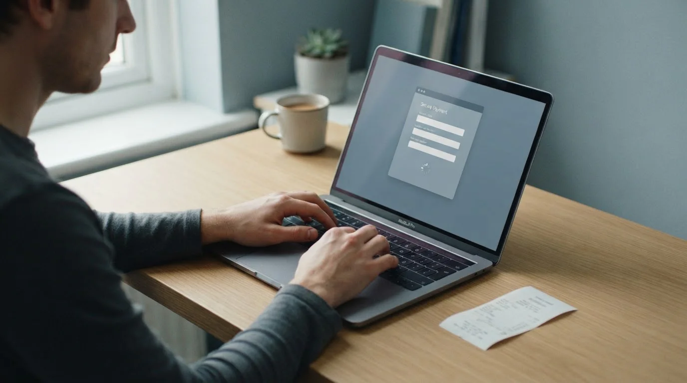 Prepaid-Code-Eingabe auf Laptop zeigt den Ablauf einer Neosurf-Einzahlung