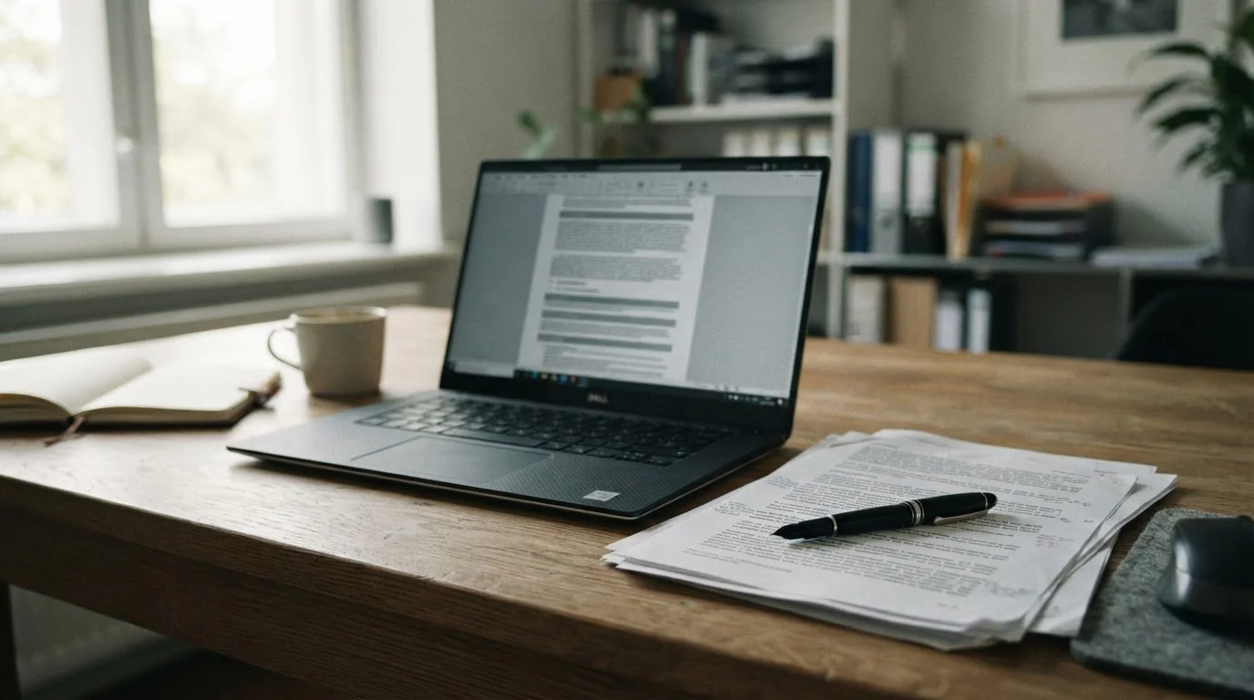 Dokumente und Laptop mit Informationen zum deutschen Glücksspielrecht
