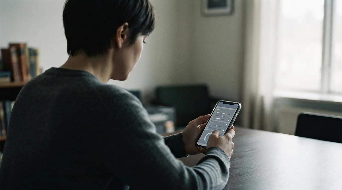 Ernste Darstellung von Limit-Einstellungen und Spielerschutz-Optionen auf mobilem Interface