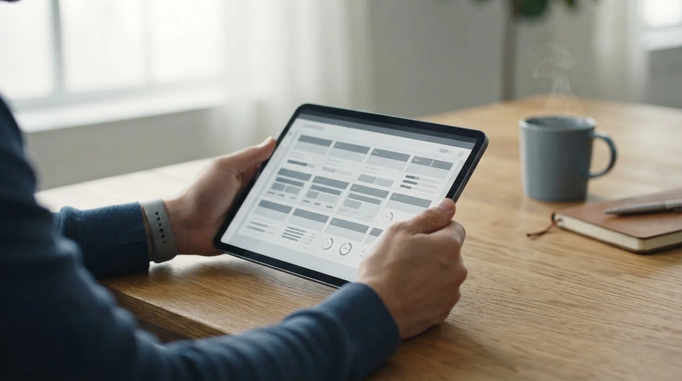 Neutraler Vergleich verschiedener Wettanbieter-Plattformen auf Tablet-Bildschirm