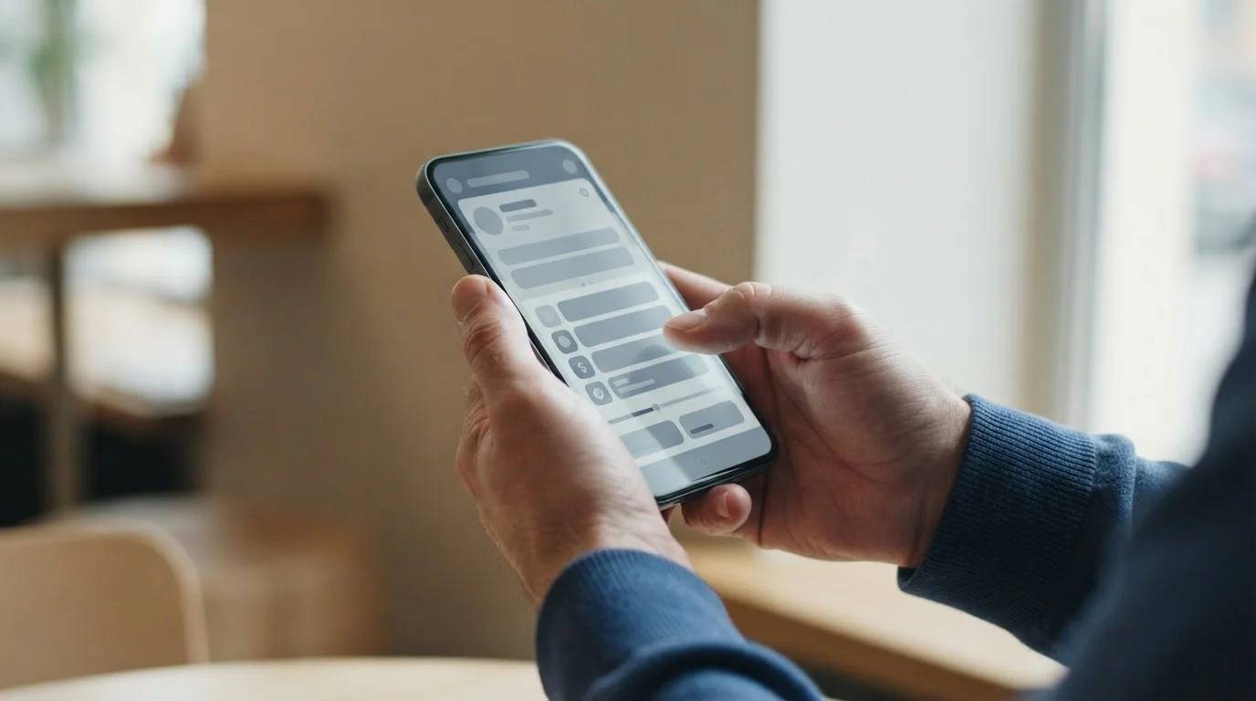 Smartphone mit abstrakter Zahlungsschnittstelle und neutralen Eingabefeldern