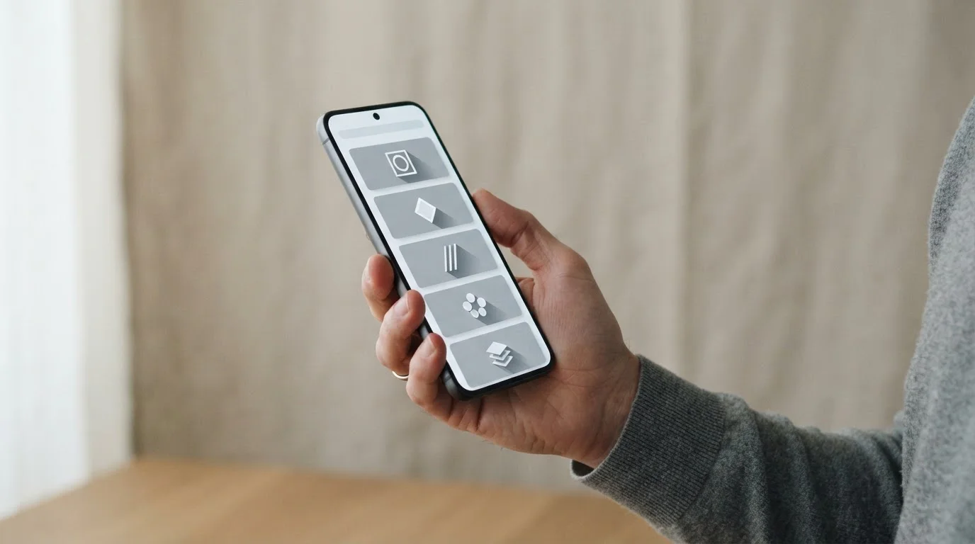 Smartphone mit Auswahl verschiedener digitaler Zahlungsoptionen